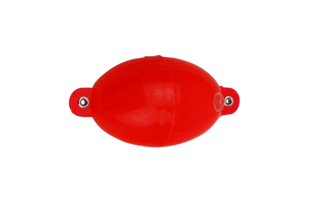 Buldo Oval kastflöte med metallringar röd 35mm 1-pack